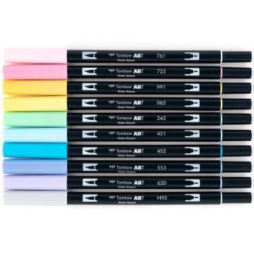 Tombow Dual Brush Pen Kalemi Seti 10lu Pastel Renkler