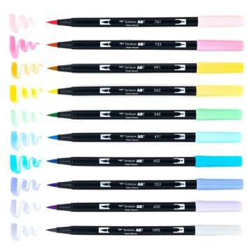 Tombow Dual Brush Pen Kalemi Seti 10lu Pastel Renkler