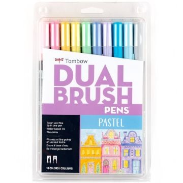 Tombow Dual Brush Pen Kalemi Seti 10lu Pastel Renkler