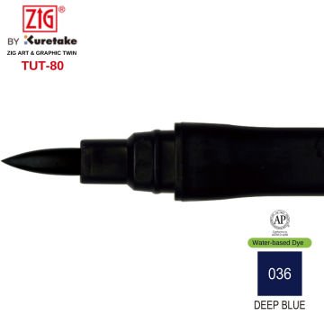 Zig Art&Graphic Twin Tut-80 Çift Uçlu Keçe Grafik Kalemi 36 Deep Blue