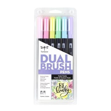 Tombow Dual Brush Pen Kalemi Seti 6lı Pastel Renkler