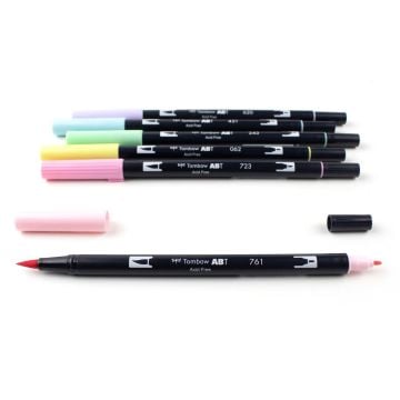 Tombow Dual Brush Pen Kalemi Seti 6lı Pastel Renkler