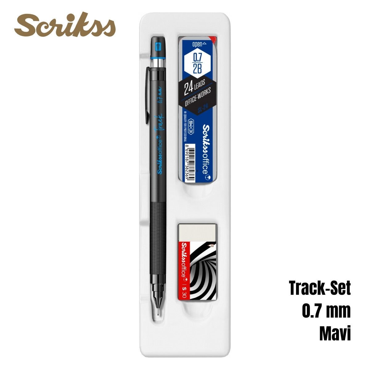 Scrikss Versatil Kalem Track 0.7mm 3lü Set Mavi