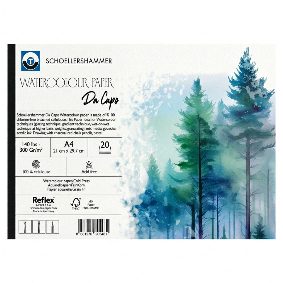 Schoellershammer Da Capo Sulu Boya Defteri 300gr A4 20yp