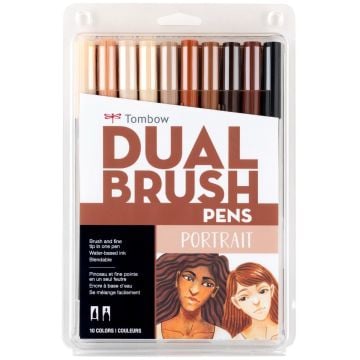 Tombow Dual Brush Pen Kalemi Seti Portrait Renkler 56170 10 Renk