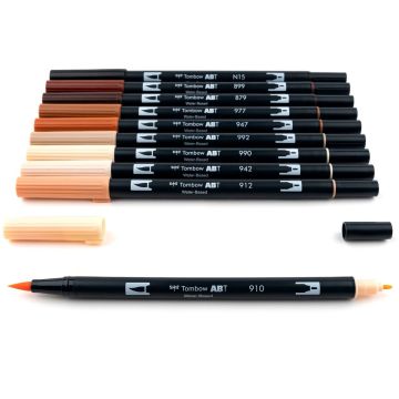 Tombow Dual Brush Pen Kalemi Seti Portrait Renkler 56170 10 Renk