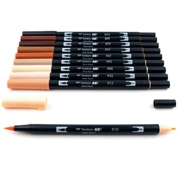 Tombow Dual Brush Pen Kalemi Seti 10lu Portrait Renkler