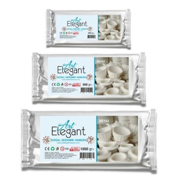 Art Elegant Seramik Hamuru 1000gr Beyaz