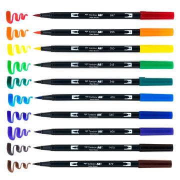 Tombow Dual Brush Pen Kalemi Seti 10lu Primary Renkler