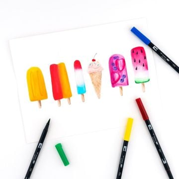 Tombow Dual Brush Pen Kalemi Seti 10lu Primary Renkler