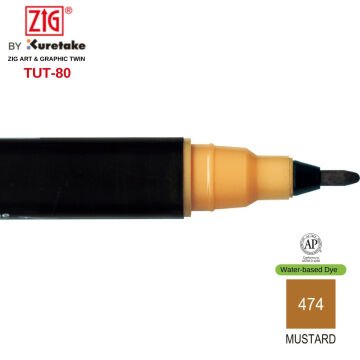 Zig Art&Graphic Twin Tut-80 Çift Uçlu Keçe Grafik Kalemi 474 Mustard