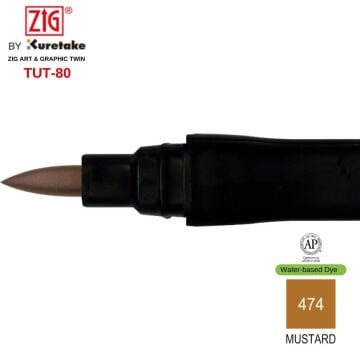 Zig Art&Graphic Twin Tut-80 Çift Uçlu Keçe Grafik Kalemi 474 Mustard