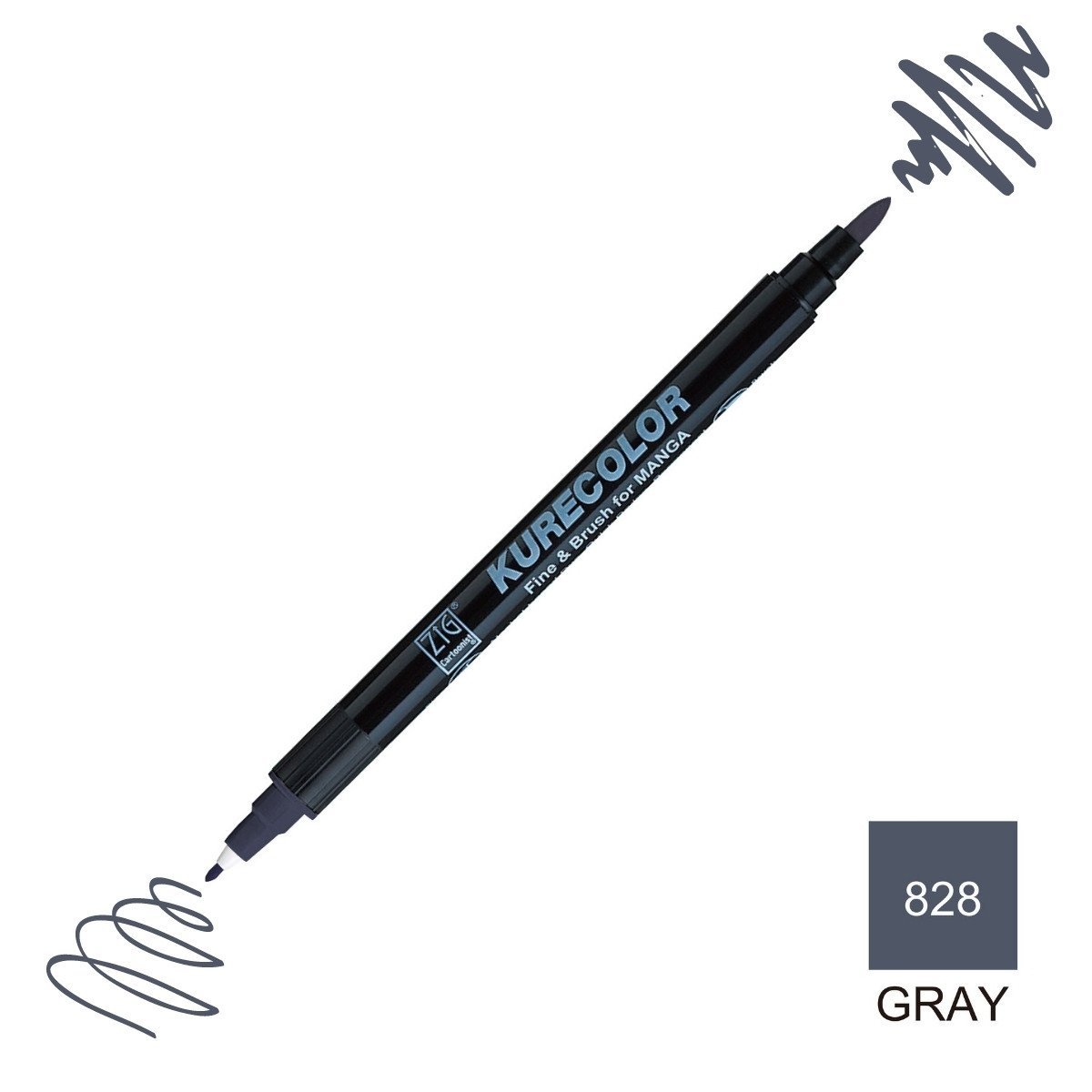 Zig Kurecolor Mangaka Fine&Brush Çift Taraflı Kalem CNKC-2200 No 828 Gray