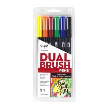 Tombow Dual Brush Pen Kalemi Seti 6lı Primary Renkler