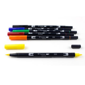 Tombow Dual Brush Pen Kalemi Seti 6lı Primary Renkler