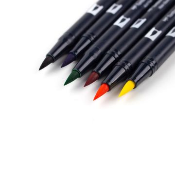 Tombow Dual Brush Pen Kalemi Seti 6lı Primary Renkler