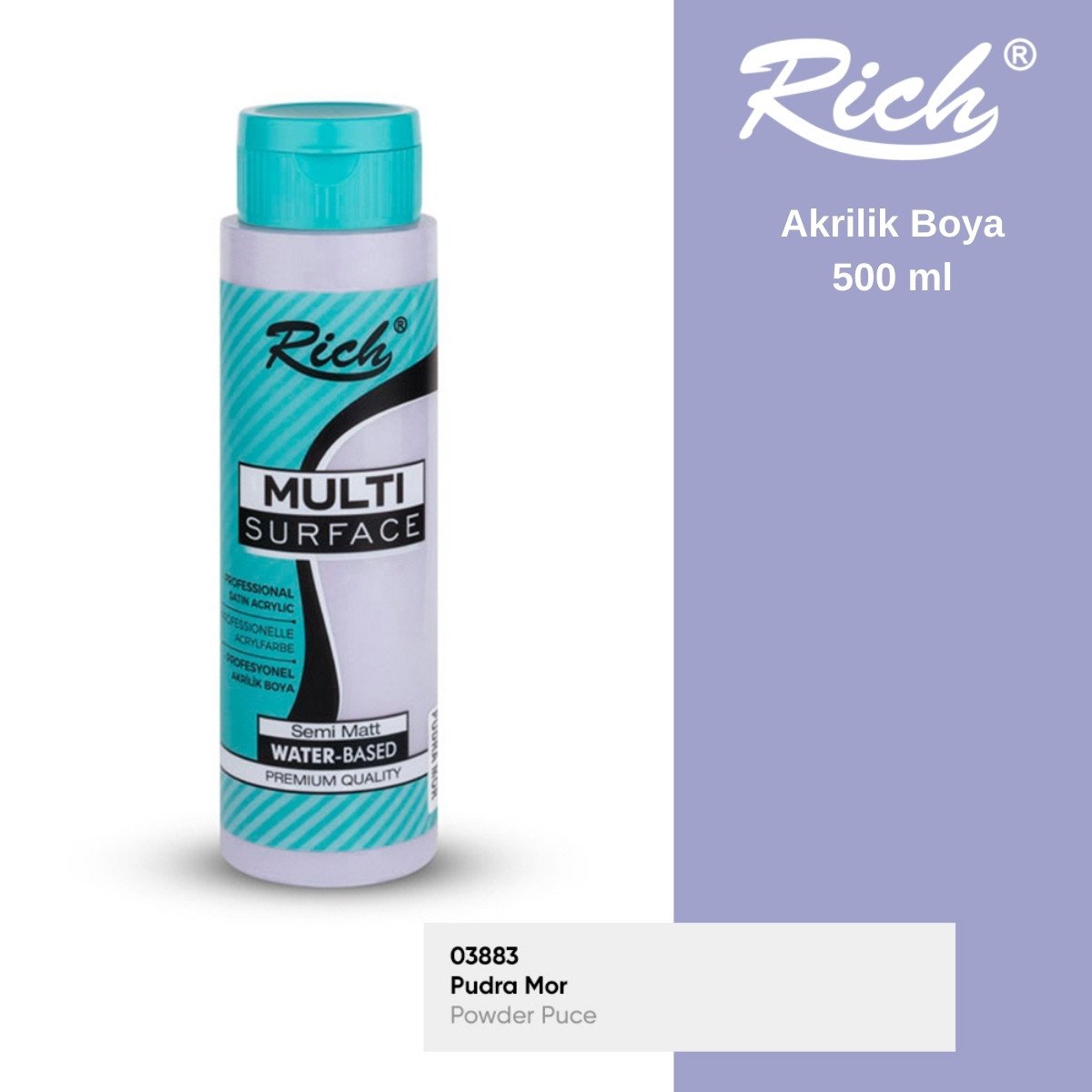 Rich Multi Surface Akrilik Boya 500ml 2258 Pudra Mor