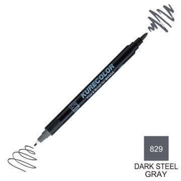 Zig Kurecolor Mangaka Fine&Brush Çift Taraflı Kalem CNKC-2200 No 829 Dark Steel Gray