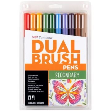 Tombow Dual Brush Pen Kalemi Seti 10lu Secondary Renkler