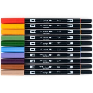 Tombow Dual Brush Pen Kalemi Seti 10lu Secondary Renkler