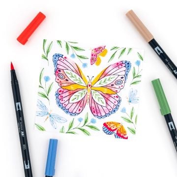 Tombow Dual Brush Pen Kalemi Seti 10lu Secondary Renkler