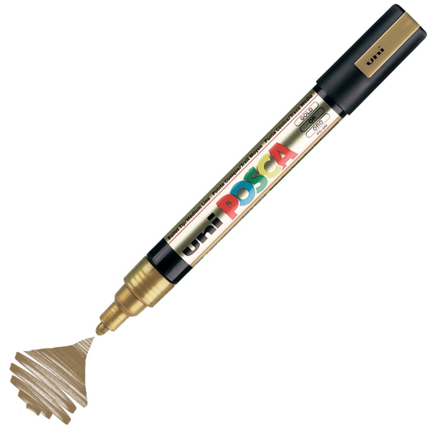 Uni Posca Marker Pc-5m Medium 1.8-2.5 Mm Gold