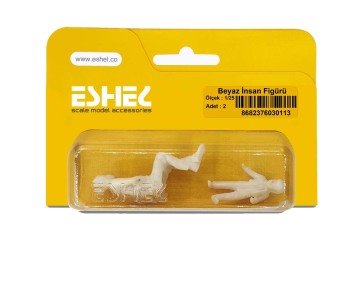 Eshel Maket Beyaz İnsan Figürü 1/25 2li