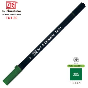 Zig Art&Graphic Twin Çift Uçlu Keçe Grafik Kalemi 5 Green