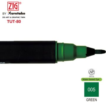 Zig Art&Graphic Twin Çift Uçlu Keçe Grafik Kalemi 5 Green
