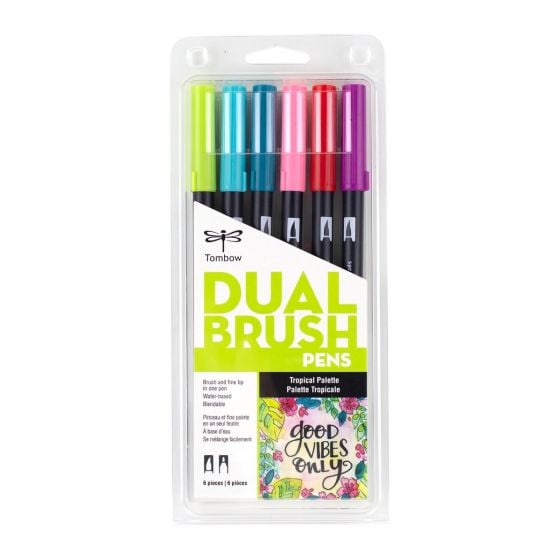 Tombow Dual Brush Pen Kalemi Seti 6lı Tropical Renkler