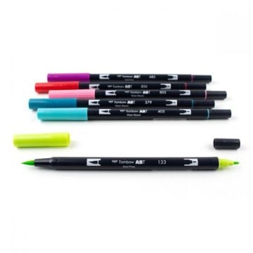 Tombow Dual Brush Pen Kalemi Seti 6lı Tropical Renkler