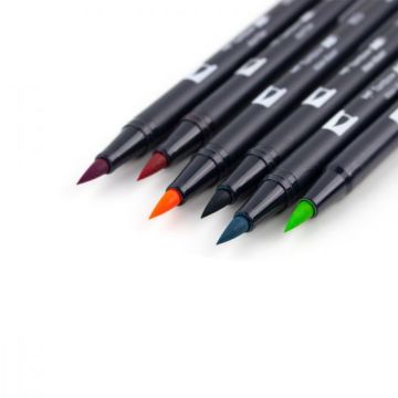 Tombow Dual Brush Pen Kalemi Seti 6lı Tropical Renkler