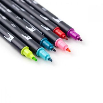 Tombow Dual Brush Pen Kalemi Seti 6lı Tropical Renkler