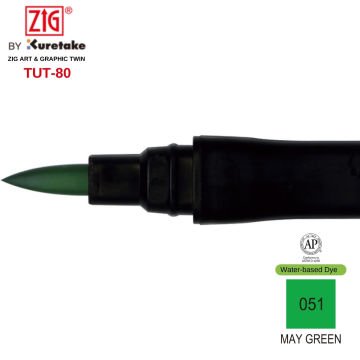 Zig Art&Graphic Twin Çift Uçlu Keçe Grafik Kalemi 51 May Green