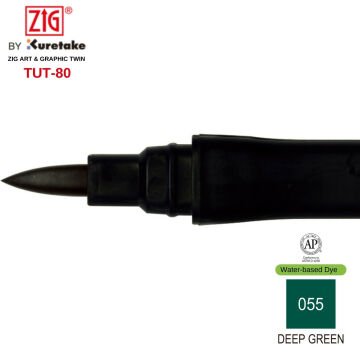 Zig Art&Graphic Twin Çift Uçlu Keçe Grafik Kalemi 55 Deep Green