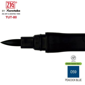 Zig Art&Graphic Twin Çift Uçlu Keçe Grafik Kalemi 59 Peacock Blue
