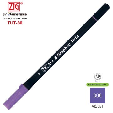 Zig Art&Graphic Twin Çift Uçlu Keçe Grafik Kalemi 6 Violet