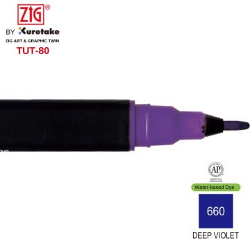 Zig Art&Graphic Twin Çift Uçlu Keçe Grafik Kalemi 660 Deep Violet
