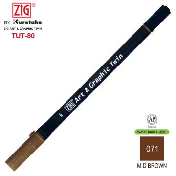 Zig Art&Graphic Twin Çift Uçlu Keçe Grafik Kalemi 71 Mid Brown