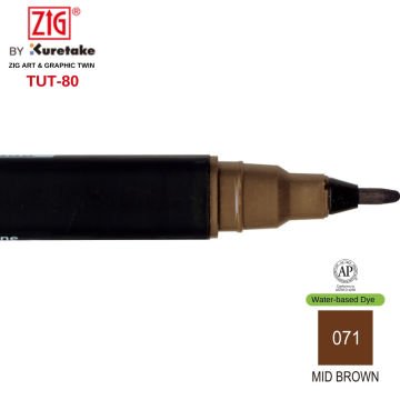 Zig Art&Graphic Twin Çift Uçlu Keçe Grafik Kalemi 71 Mid Brown