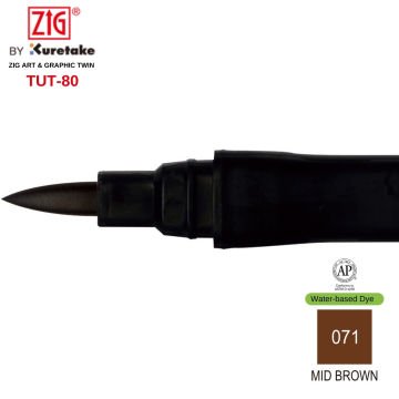 Zig Art&Graphic Twin Çift Uçlu Keçe Grafik Kalemi 71 Mid Brown