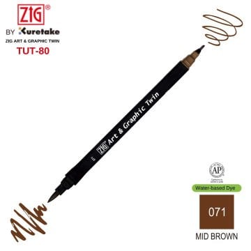 Zig Art&Graphic Twin Çift Uçlu Keçe Grafik Kalemi 71 Mid Brown