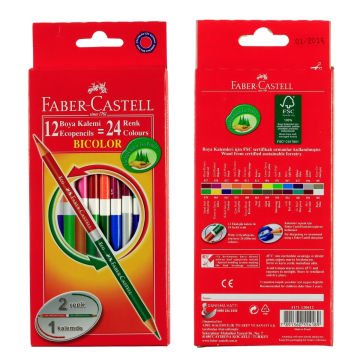Faber Castell Bicolor Boya Kalemi 24 Renk