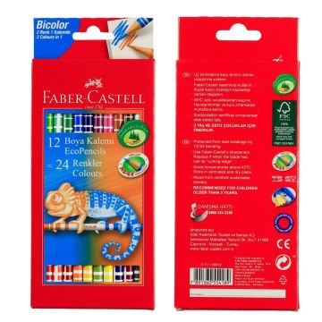 Faber Castell Bicolor Boya Kalemi 24 Renk