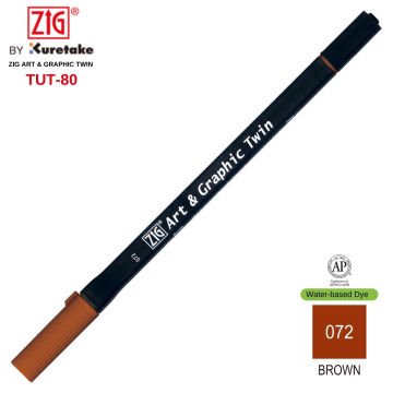 Zig Art&Graphic Twin Çift Uçlu Keçe Grafik Kalemi 72 Brown