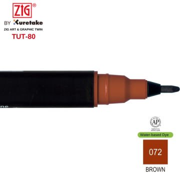 Zig Art&Graphic Twin Çift Uçlu Keçe Grafik Kalemi 72 Brown