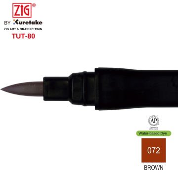 Zig Art&Graphic Twin Çift Uçlu Keçe Grafik Kalemi 72 Brown
