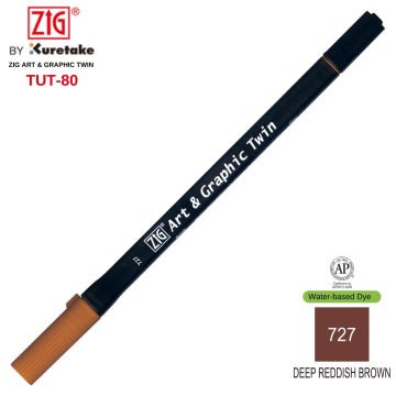 Zig Art&Graphic Twin Çift Uçlu Keçe Grafik Kalemi 727 Deep Reddish Brown