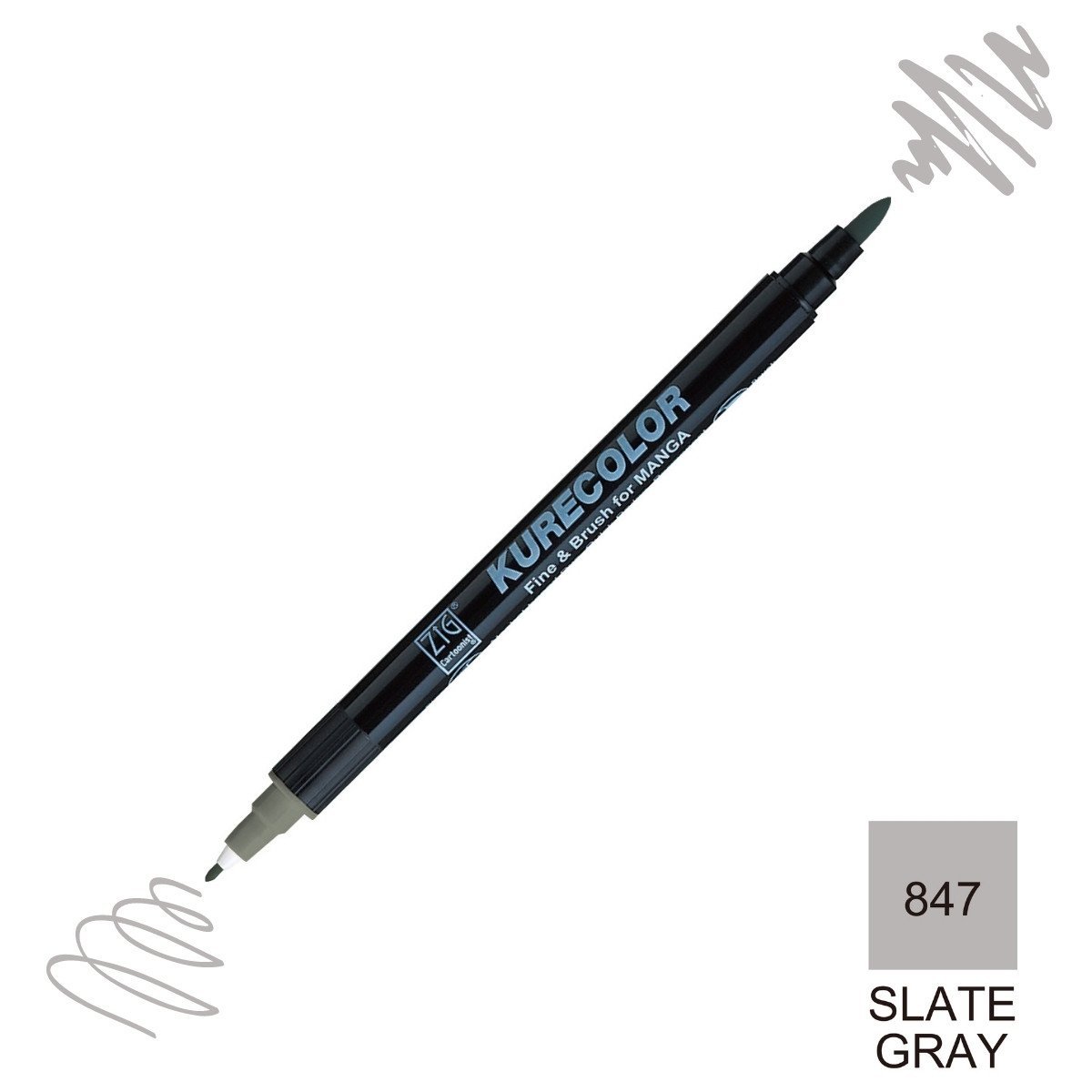 Zig Kurecolor Mangaka Fine&Brush Çift Taraflı Kalem CNKC-2200 No 847 Slate Gray