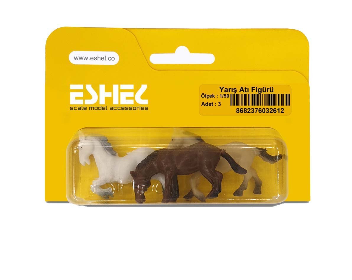 Eshel Maket Yarış Atı Figürü 1/50 3lü